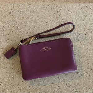 Authentic leather COACH wristlet